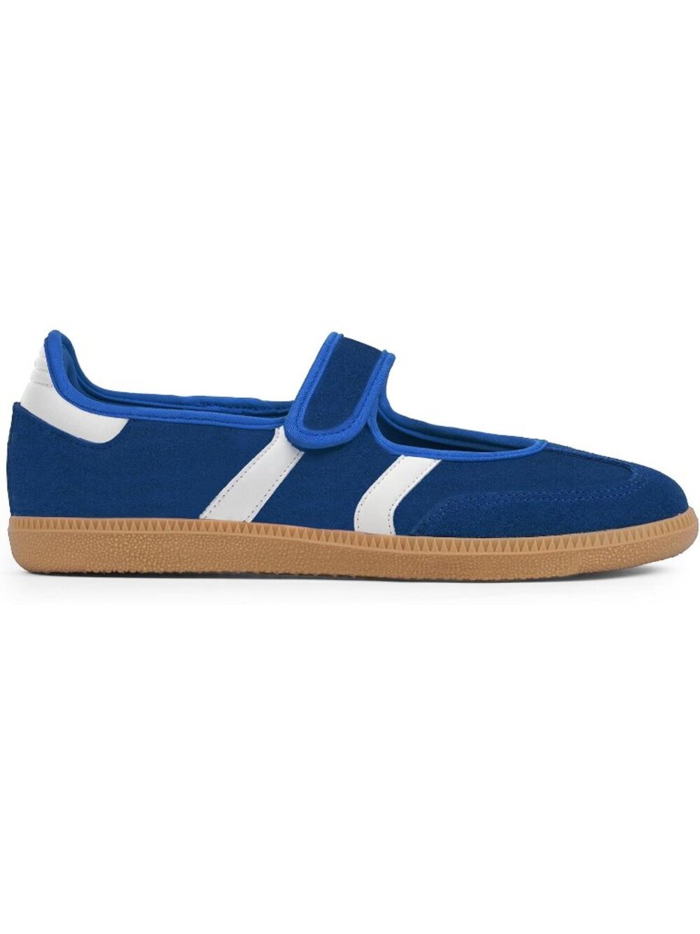 Women Blue Faux Suede Slipon Ballet Flats Walking Retro Vintage Fashion Sneakers